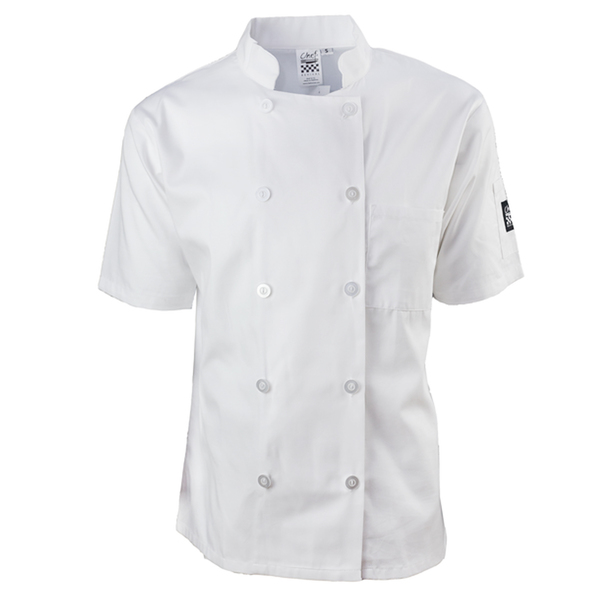 Chef Revival Basic Short Sleeve Jacket - White - S J105-S